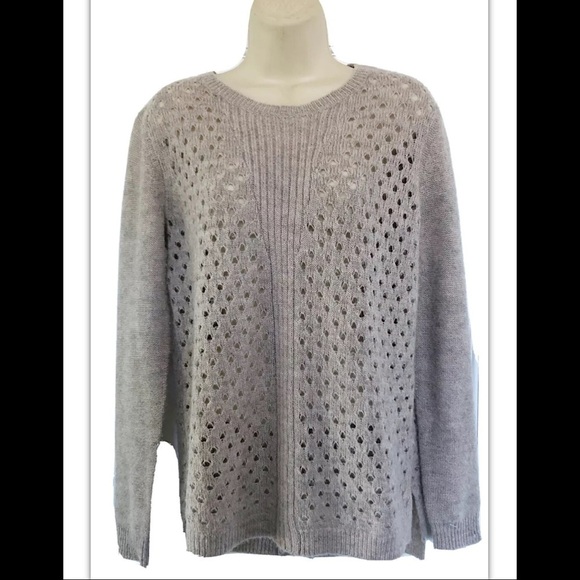 Rebecca Taylor Lt Tan Open Knit Pullover Sweater - Picture 1 of 7